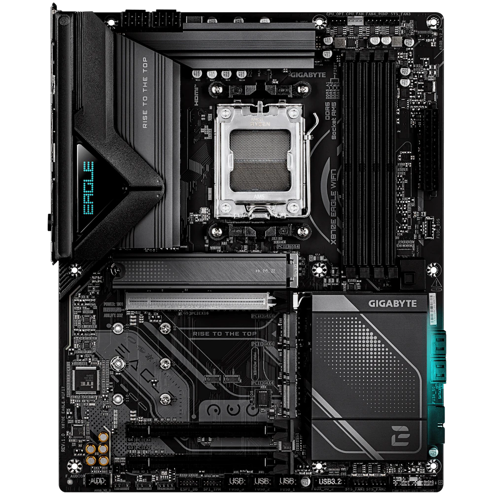 A large main feature product image of Gigabyte X870 Eagle WiFi 7 AM5 ATX Desktop Motherboard