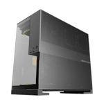 A small tile product image of EX-DEMO Geometric Future Model 5 - Mid Tower Glass Case (Black/Grey)
