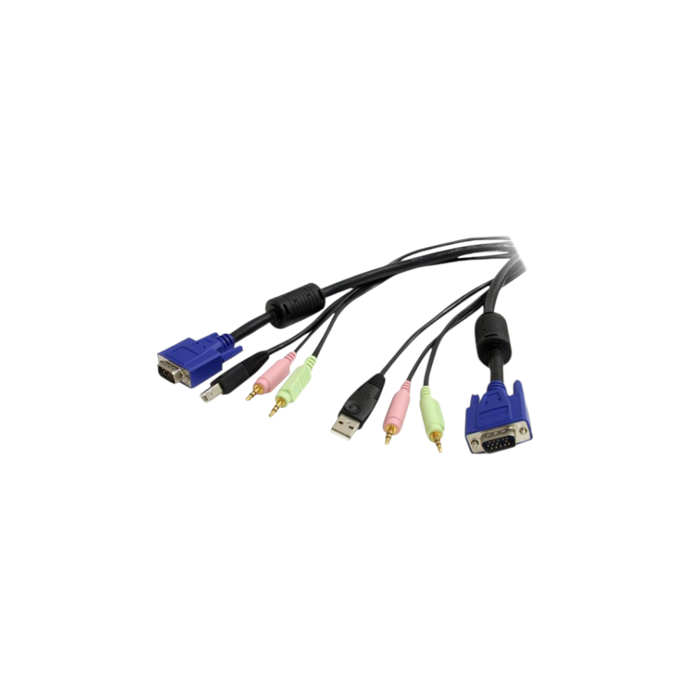 Startech 4-in-1 USB VGA KVM 2m Cable with Audio 