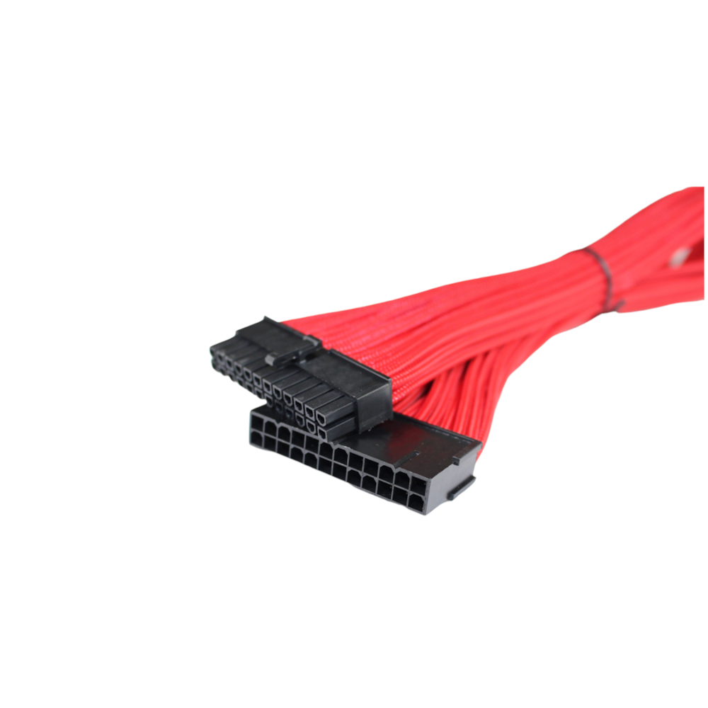 GamerChief 24-Pin ATX 45cm Sleeved Extension Cable (Red)