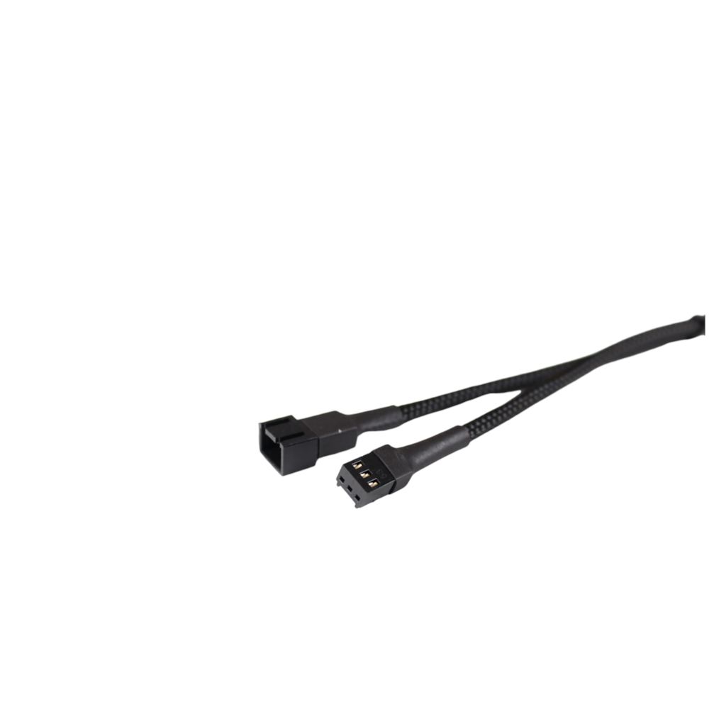 GamerChief 3-Pin Fan Power 30cm Sleeved Extension Cable (Black)